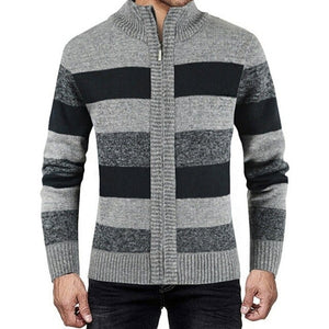 Men's Autumn and Winter Fashion Sweater Patchwork Knitted Cardigan