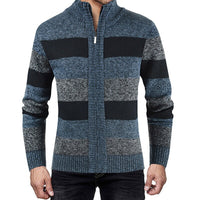 Men's Autumn and Winter Fashion Sweater Patchwork Knitted Cardigan