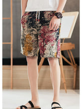 Load image into Gallery viewer, Men's Beach Shorts New Fashion Linen Leisure Shorts Loose Straight