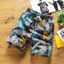 Load image into Gallery viewer, Men's Beach Shorts New Fashion Linen Leisure Shorts Loose Straight