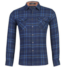 Load image into Gallery viewer, Men's Classic Casual Wear Flannel Striped Long sleeved Shirt Middle