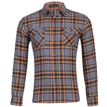 Load image into Gallery viewer, Men's Classic Casual Wear Flannel Striped Long sleeved Shirt Middle