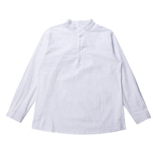 Load image into Gallery viewer, Men’ S Cotton Linen Shirts Solid Color Stand Collar Long Sleeve Shirt