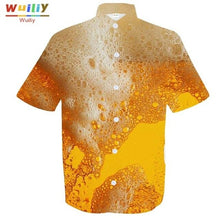Load image into Gallery viewer, Men's Graphic Beer Button Down Shirts Novelty Beach 3D Pattern Summer