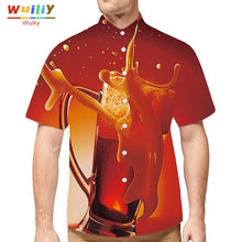 Load image into Gallery viewer, Men's Graphic Beer Button Down Shirts Novelty Beach 3D Pattern Summer