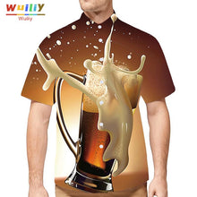 Load image into Gallery viewer, Men's Graphic Beer Button Down Shirts Novelty Beach 3D Pattern Summer