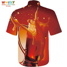 Load image into Gallery viewer, Men's Graphic Beer Button Down Shirts Novelty Beach 3D Pattern Summer