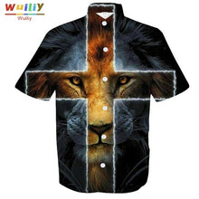 Load image into Gallery viewer, Men's Graphic Cross Button Down Shirts Novelty Beach 3D Pattern Summer
