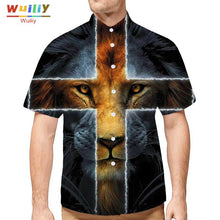 Load image into Gallery viewer, Men's Graphic Cross Button Down Shirts Novelty Beach 3D Pattern Summer
