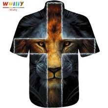 Load image into Gallery viewer, Men's Graphic Cross Button Down Shirts Novelty Beach 3D Pattern Summer