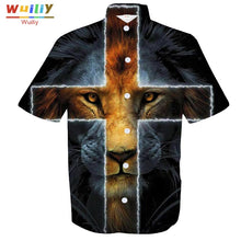 Load image into Gallery viewer, Men's Graphic Cross Button Down Shirts Novelty Beach 3D Pattern Summer