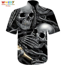 Load image into Gallery viewer, Men's Graphic Skeleton Button Down Shirts Novelty Beach 3D Pattern