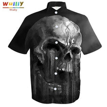 Load image into Gallery viewer, Men's Graphic Skeleton Button Down Shirts Novelty Beach 3D Pattern