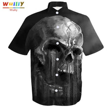 Load image into Gallery viewer, Men's Graphic Skeleton Button Down Shirts Novelty Beach 3D Pattern