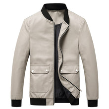 Load image into Gallery viewer, Men's Leather Jacket Baseball Collar Slim Fit