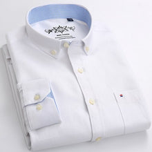Load image into Gallery viewer, Men's Plaid Checked Oxford Button down Shirt Single Patch Pocket