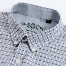 Load image into Gallery viewer, Men's Plaid Checked Oxford Button down Shirt Single Patch Pocket