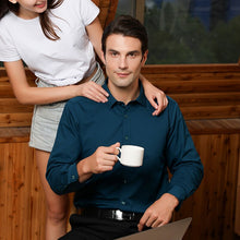 Load image into Gallery viewer, Men's Regular fit Long Sleeve Stretch Easy Care Shirt Formal Business
