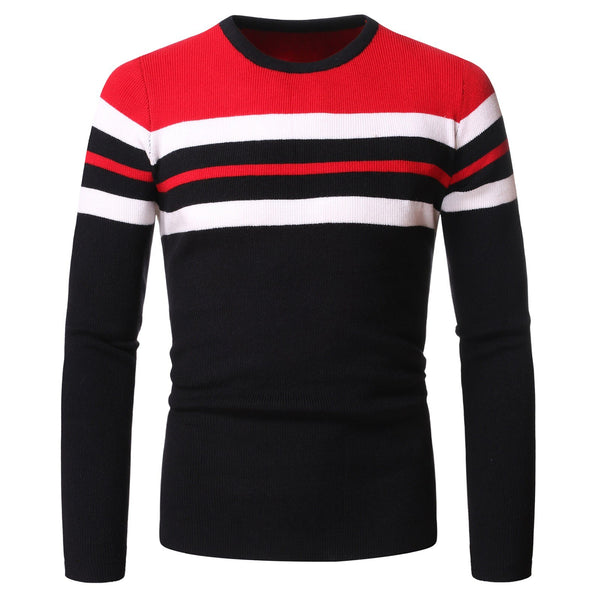 Men's Round Neck Sweater Winter Warm Fashion Knitted Pullover