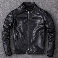 Sheepskin Leather Jacket Motorcycle Biker