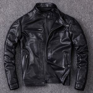 Sheepskin Leather Jacket Motorcycle Biker