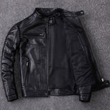 Sheepskin Leather Jacket Motorcycle Biker