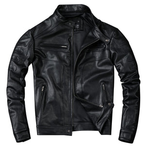 Sheepskin Leather Jacket Motorcycle Biker