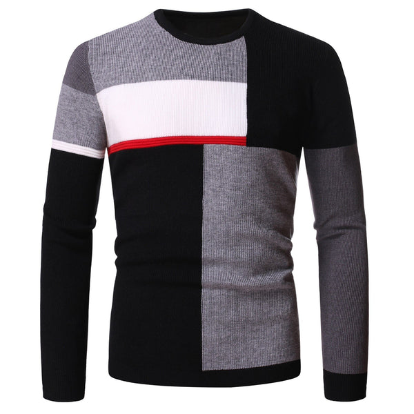 Men's Winter Sweater Round Neck Long Sleeve Knitted Pullover Casual