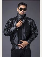 Load image into Gallery viewer, Leather Flight Suit Jacket Men Jacket Natural