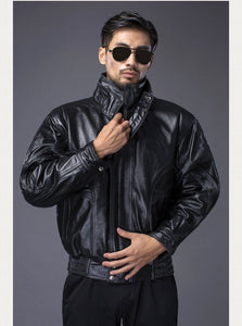 Leather Flight Suit Jacket Men Jacket Natural