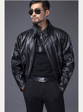 Load image into Gallery viewer, Leather Flight Suit Jacket Men Jacket Natural