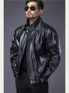 Leather Flight Suit Jacket Men Jacket Natural