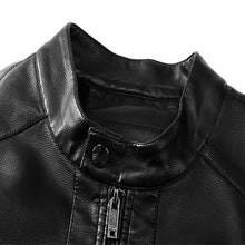 Load image into Gallery viewer, Mens Leather Jacket Fashion Motorcycle PU Leather Jacket Slim Fit Faux