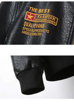 Load image into Gallery viewer, Mens Motorcycle Bomber Leather Jackets Fashion Embroidery Printing