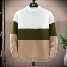 Load image into Gallery viewer, Patchwork Knitted Sweater Pullover Casual Long Sleeve
