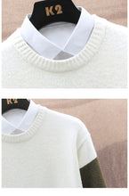 Load image into Gallery viewer, Patchwork Knitted Sweater Pullover Casual Long Sleeve