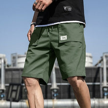 Load image into Gallery viewer, Mens Shorts Summer Cargo Shorts Fashion Knee Length Drawstring Men