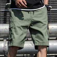 Load image into Gallery viewer, Mens Shorts Summer Cargo Shorts Fashion Knee Length Drawstring Men