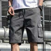 Load image into Gallery viewer, Mens Shorts Summer Cargo Shorts Fashion Knee Length Drawstring Men