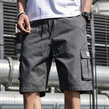 Load image into Gallery viewer, Mens Shorts Summer Cargo Shorts Fashion Knee Length Drawstring Men
