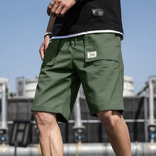 Load image into Gallery viewer, Mens Shorts Summer Cargo Shorts Fashion Knee Length Drawstring Men