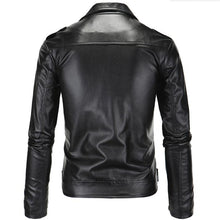 Load image into Gallery viewer, Mens Slim Fit White Leather Jackets Oblique Zipper Motorcycle Jackets
