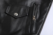 Load image into Gallery viewer, Mens Slim Fit White Leather Jackets Oblique Zipper Motorcycle Jackets
