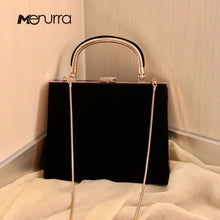 Load image into Gallery viewer, Metal Clasp Women Handbags Unique Design Female Velvet Shoulder Bags