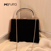Load image into Gallery viewer, Metal Clasp Women Handbags Unique Design Female Velvet Shoulder Bags