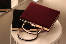 Load image into Gallery viewer, Metal Clasp Women Handbags Unique Design Female Velvet Shoulder Bags