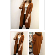 Load image into Gallery viewer, Mid length Cardigan Sweater Women Long sleeved Jacket Autumn Winter - Sophornlilly