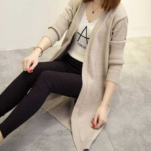 Load image into Gallery viewer, Mid length Cardigan Sweater Women Long sleeved Jacket Autumn Winter - Sophornlilly