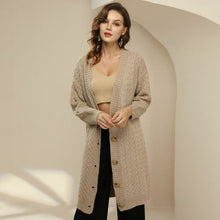 Load image into Gallery viewer, Mid length Women Knitted Sweater Twist Casual Long Sleeve Top Loose