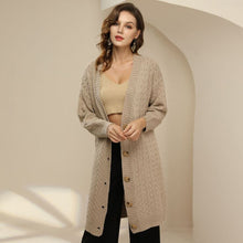 Load image into Gallery viewer, Mid length Women Knitted Sweater Twist Casual Long Sleeve Top Loose